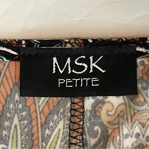 MSK Brown Orange Tan Peacock Print Boho Hippie Festival Dress NWOT Size M - Picture 9 of 13